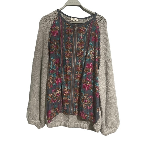 Umgee boho jacket embroidered zip up jacket knit - Picture 10 of 16